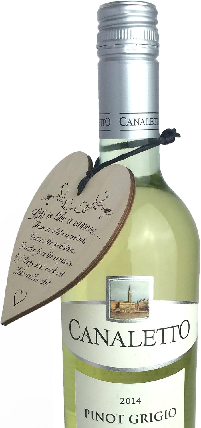 Red Ocean Life is Like A Camera Sign Plaque Gift Shabby Chic Wood Hanging Heart Thank You, 10 x 10 cm - Image 5