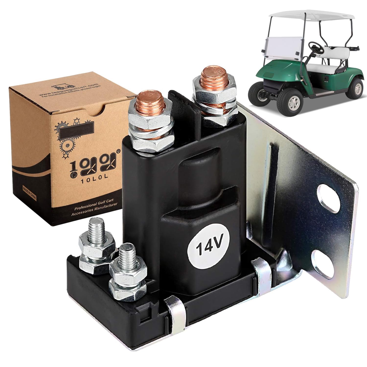 Photo 1 of 10L0L 14V Golf Cart Solenoid for EZGO TXT Gas 1994-Up, 200A TXT Starter Solenoid Replace OEM# 27153-G01, 27153G01, 612813