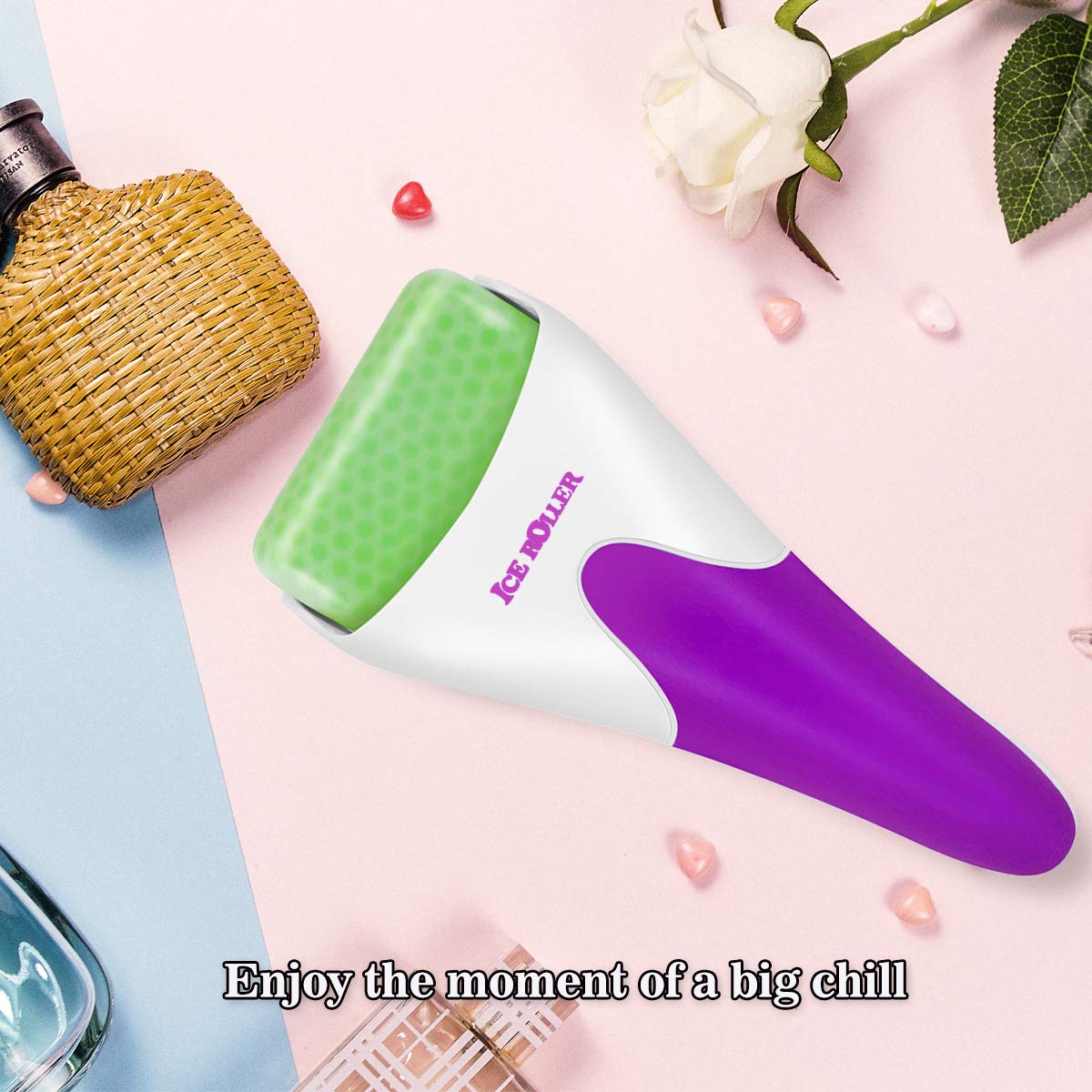 Fronnor Ice Roller for Face,Eyes,Mothers Day Gifts Idea,Therapeutic Cooling to Tighten Brighten Complexion and Reduce Wrinkles,Massager Under Eye Puffiness,Migraine and Pain Relidf (Purple): Beauty