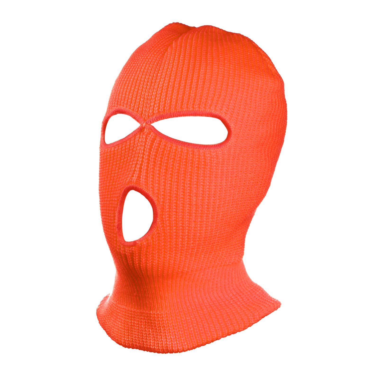 SUNTRADE 3 Hole Warm Soft Motorcycle Winter Full Face Cover Knit Ski Mask for Outdoor Sports (Orange)