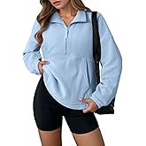 Dokotoo Womens Oversized Sweatshirts Half Zip Pullover Fall Fashion Outfits 2025 Oversized Hoodies Mock Neck Sweatshirt