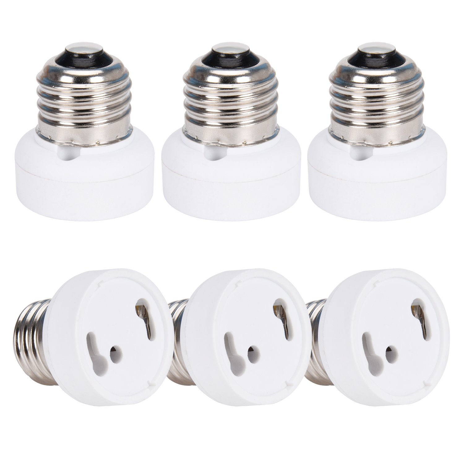 E26 E27 to GU24 Adapter JACKYLED 6Pack E26 E27 Edison Screw to GU24
