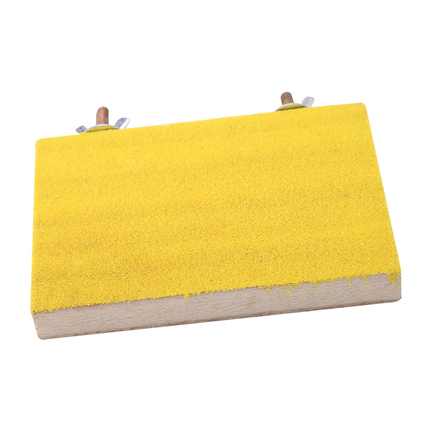 FTVOGUE Bird Perch Stand Nature Wood Platform Toy Playground Paw Grinding Clean Board for Pet Parrot Hamster Squirrel(Yellow)