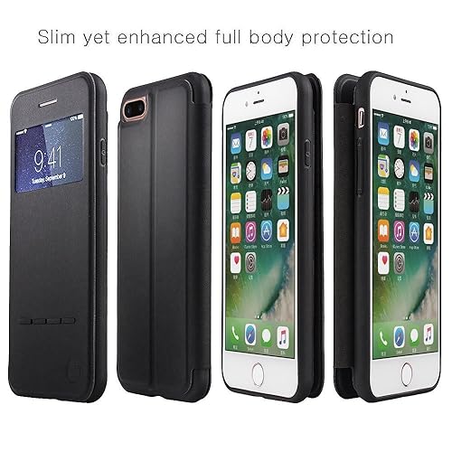 Nouske Swipe Case for iPhone 7 Plus iPhone 8 Plus with Stand/Window View/Magnetic Closing/TPU Bumper/Flip Full Cover Black in Kenya | Whizz Flip Cases Nouske Swipe Case for iPhone 7 Plus iPhone 8 Plus with Stand/Window View/Magnetic Closing/TPU Bumper/Flip Full Cover Black in Kenya | Whizz Flip Cases