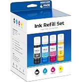 Ink Refill Bottles Replacement for ET-2800 ET-2803 ET-4800 ET-2720 ET-2400 | ET-2800 Refill Inks for Printers ET-2400 ET-2410