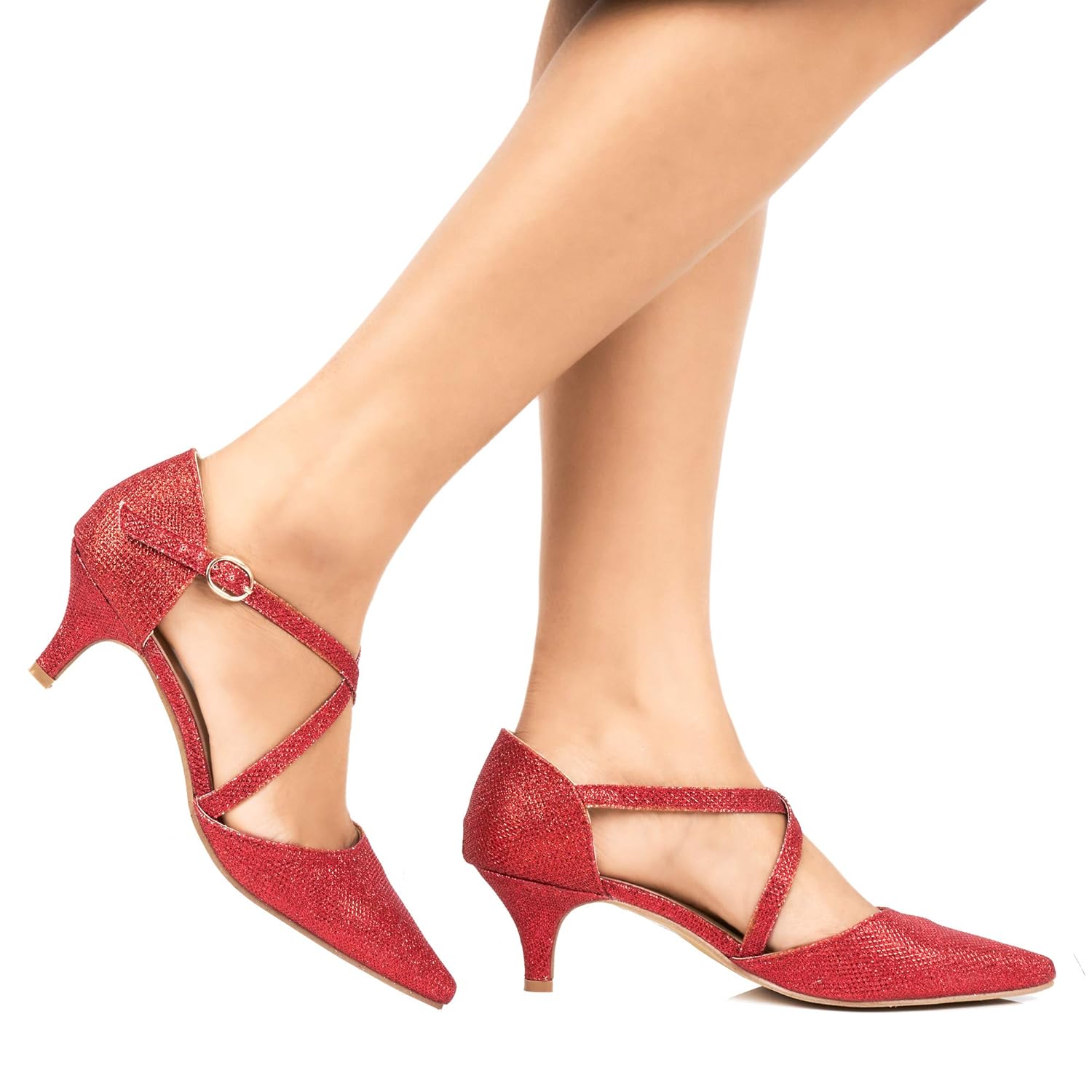 sequin low heel shoes