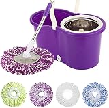 DRSUMLF 5pk Microfiber Spin Mop Head Refill 360 Rotation Standard Round Mop view 5