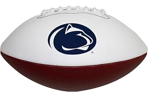 Logo Brands NCAA Official Size Autograph Football -Smooth White Panel for Nil Signatures, Display, or Nil Collecting NCAA Fan Memorabilia