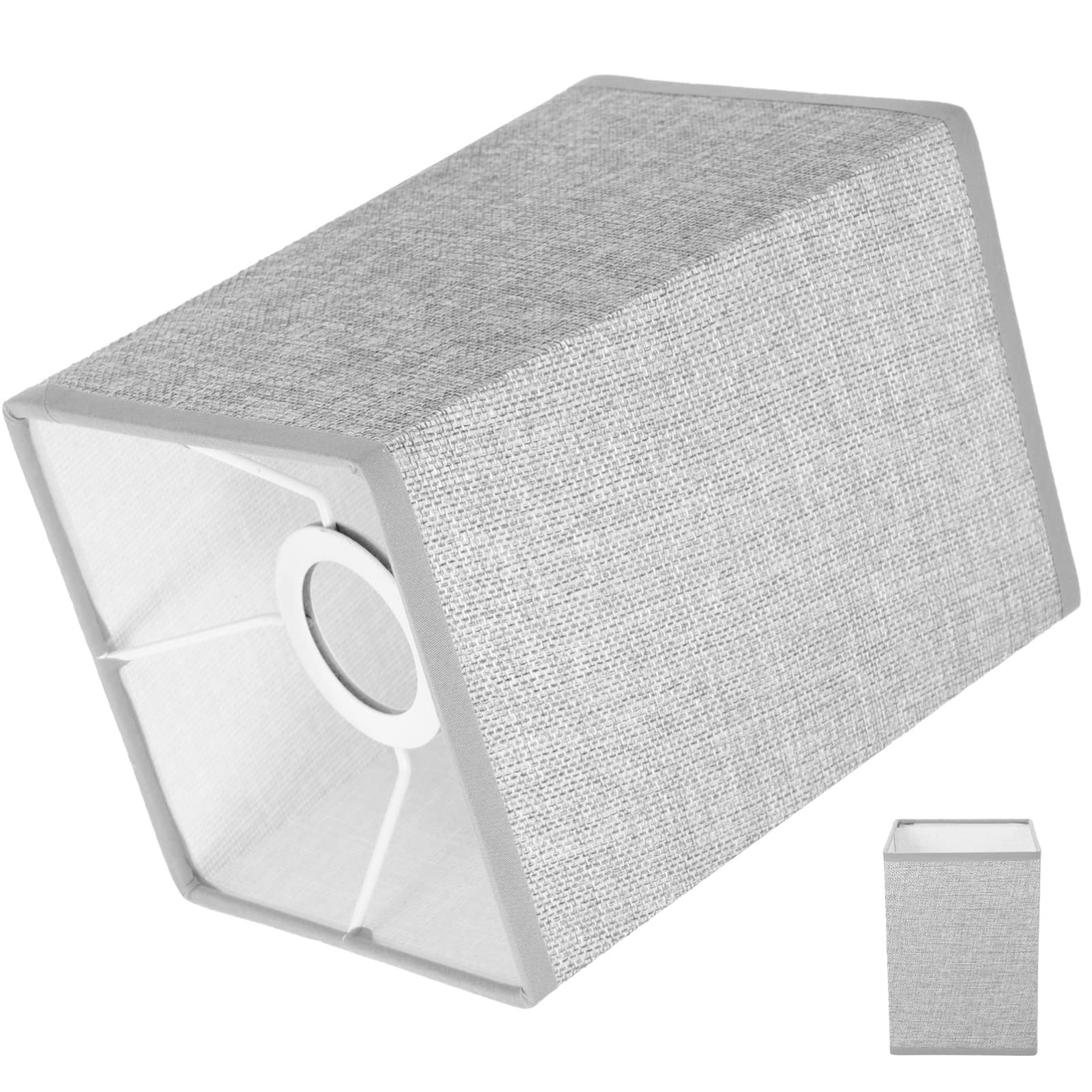 Homoyoyo Holder Ceiling for Guard Simple Desktop and Chandelier Crafted Fabric - Natural Fixture Rectangular Drum Home Grey Delicate Table Sconces Accessories Replacement Pendant