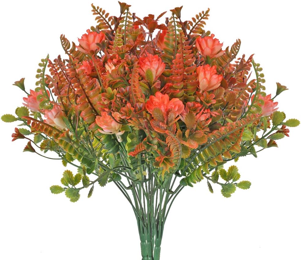 XHXSTORE Artificial Fern Outdoor Faux Fern Plants Fake Evergreen Shrubs