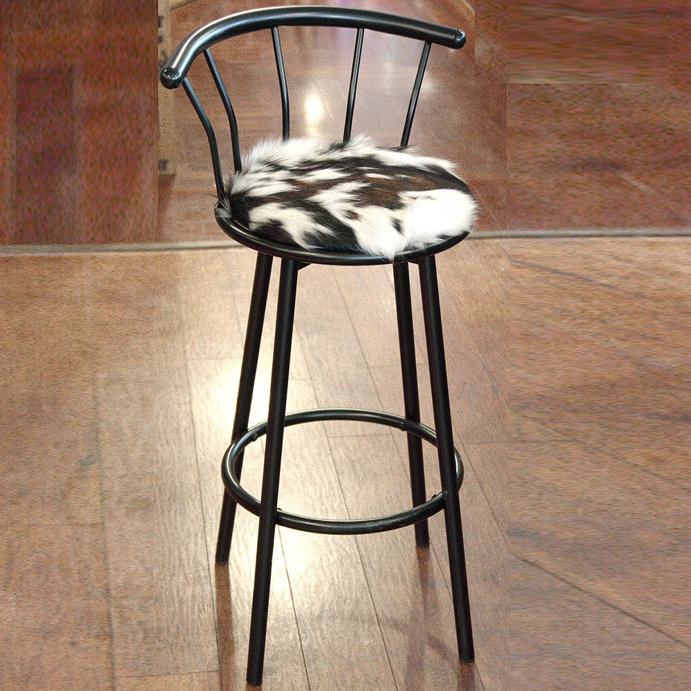 TEXANDECOR Western Genuine Leather Cowhide Hair On Bar Stool