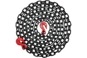 Falcon Cargo 5/16" X 18' Grade 80 Transport Binder Chain - 4,500 LBS WLL - Clevis Grab Hook, Tie-Down, Towing