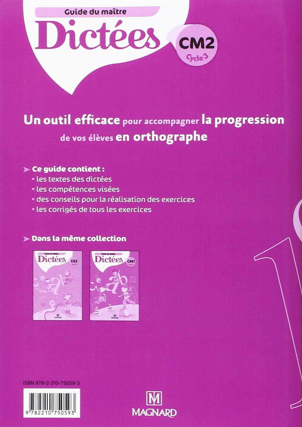 Amazon Fr Dictees Cm2 Cycle 3 Guide Du Maitre Bordon Sylvie Livres