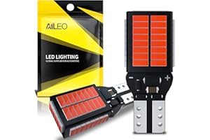 AILEO Upgraded T15 912 921 LED Bulb Red High Mount/3rd Brake Lights,3600LM Super Bright 4014 54-SMD Chipset Canbus No Error W16W 906 904 922 LED Bulb Red Center High-Mount Stop Lamp,2PCS