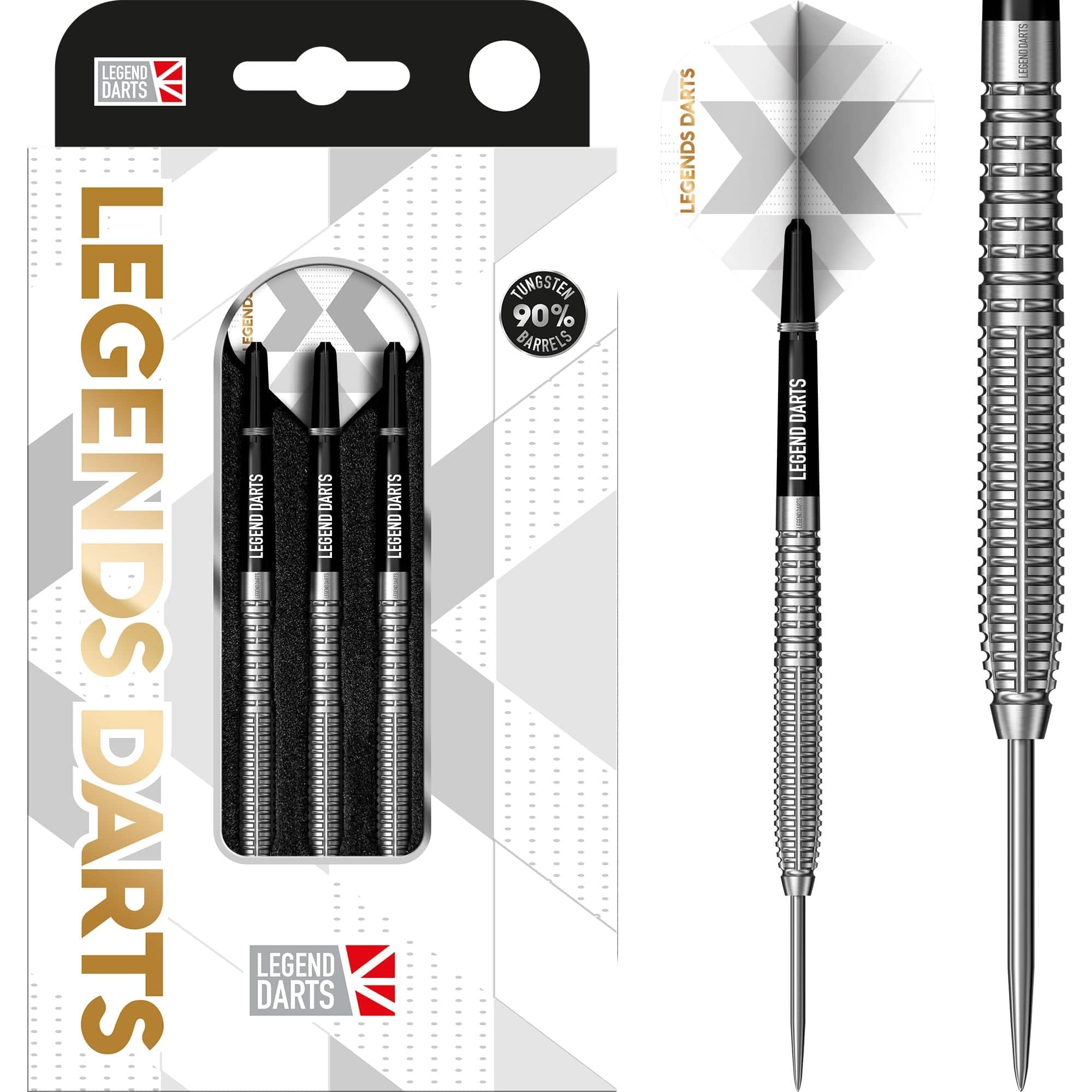 Legend Darts | Steel Tip Darts Set | 90% Tungsten | Pro Series | V31 | Front Milled | Multiple Weights Available. (21, Grams)