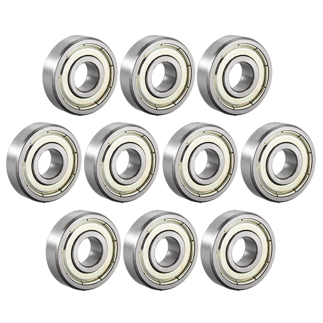 sourcing map 609ZZ Deep Groove Ball Bearing Double Shield 609-2Z 80019 9mm x 24mm x 7mm High Carbon Steel Z1 Bearings (Pack of 10)