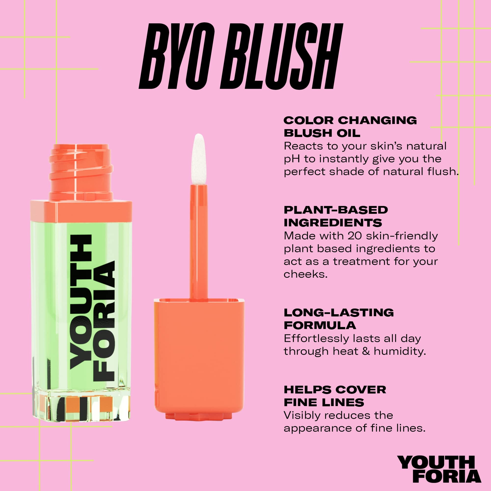 Youthforia BYO Blush, Color Changing Blush Oil, Reacts To Skin’s Natural pH For Your Instant Perfect Shade, Blendable Formula, Vegan & Cruelty-Free