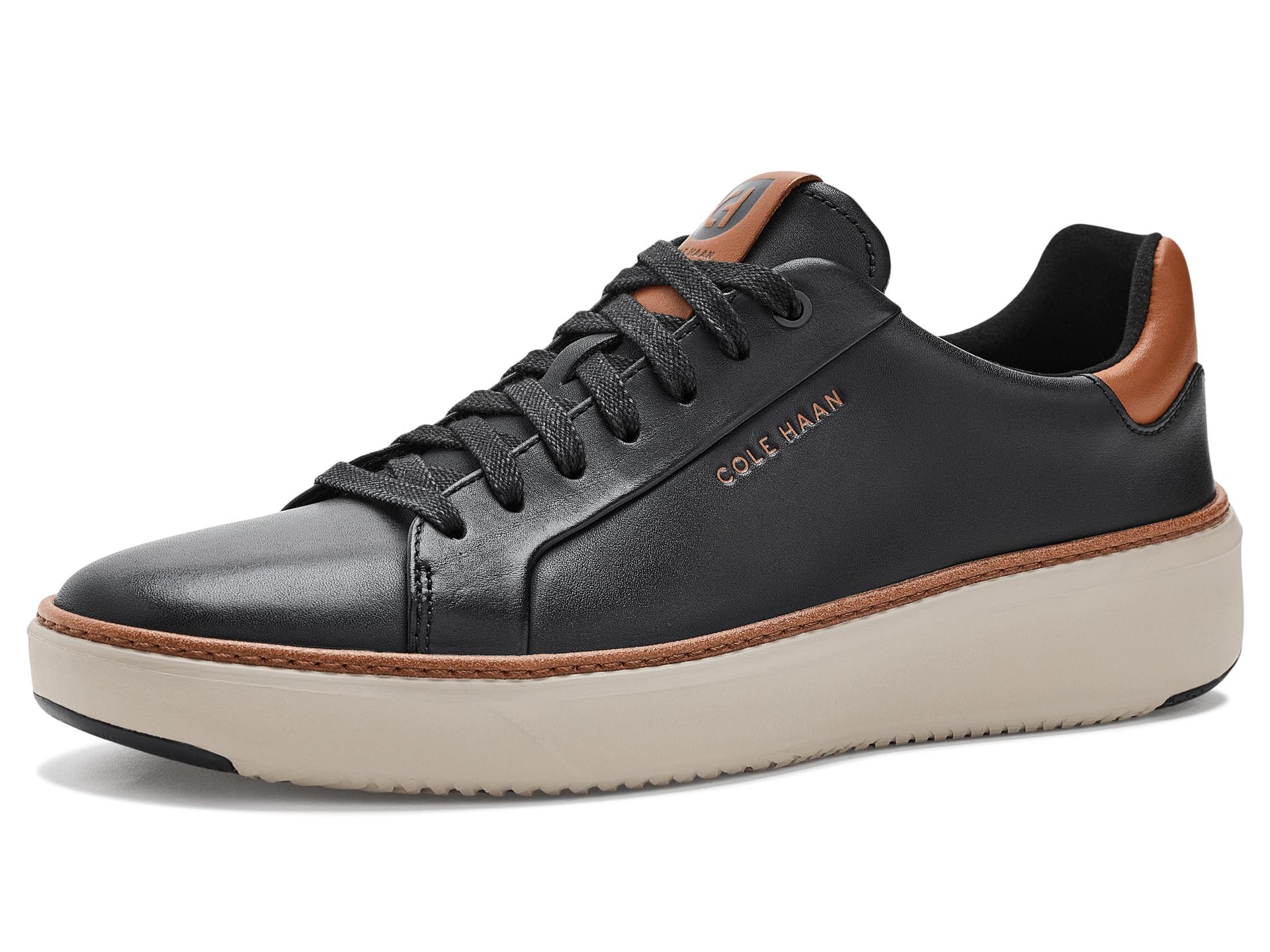 Cole Haan Men's Shoes - Grandpro Topspin Court Sneaker, Black/Brit Tan, 7-M US Image