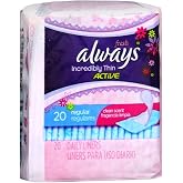 Always Thin Pantiliners Regular Clean Fresh Scent 20 Each (Pack of 6)