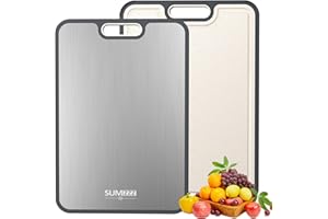Titanium Cutting Board for Kitchen, Cutting Board Double Sided Food Grade, Pure Titanium/PP, Easy to Clean Large Size 15”×10.3”
