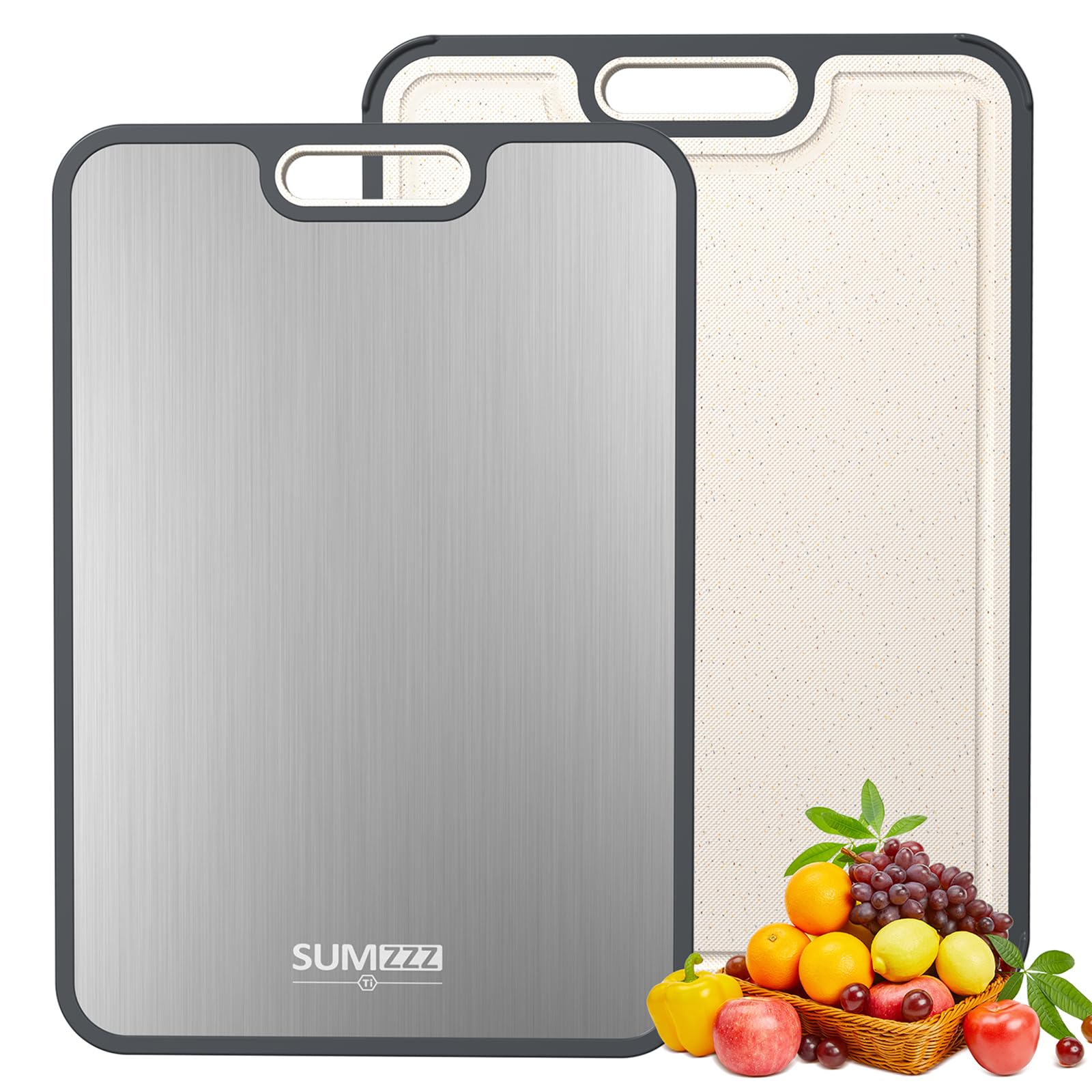 Photo 1 of Titanium Cutting Board for Kitchen, Cutting Board Double Sided Food Grade, Pure Titanium/PP, Easy to Clean Large Size 16”×11”