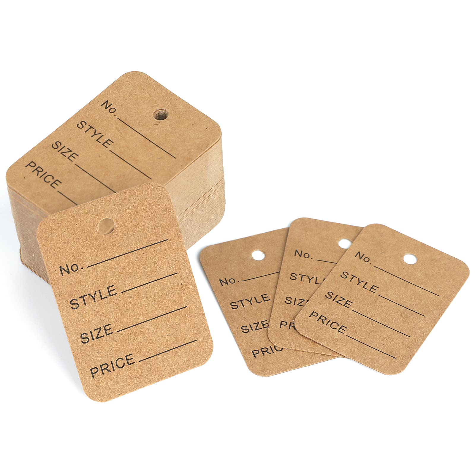 G2PLUS 1000PCS Garment Clothing Tags, Brown Making Labels, Mini Price Tags, 3.5CM*5CM Small Labels for Jewelry Crafting & Clothes