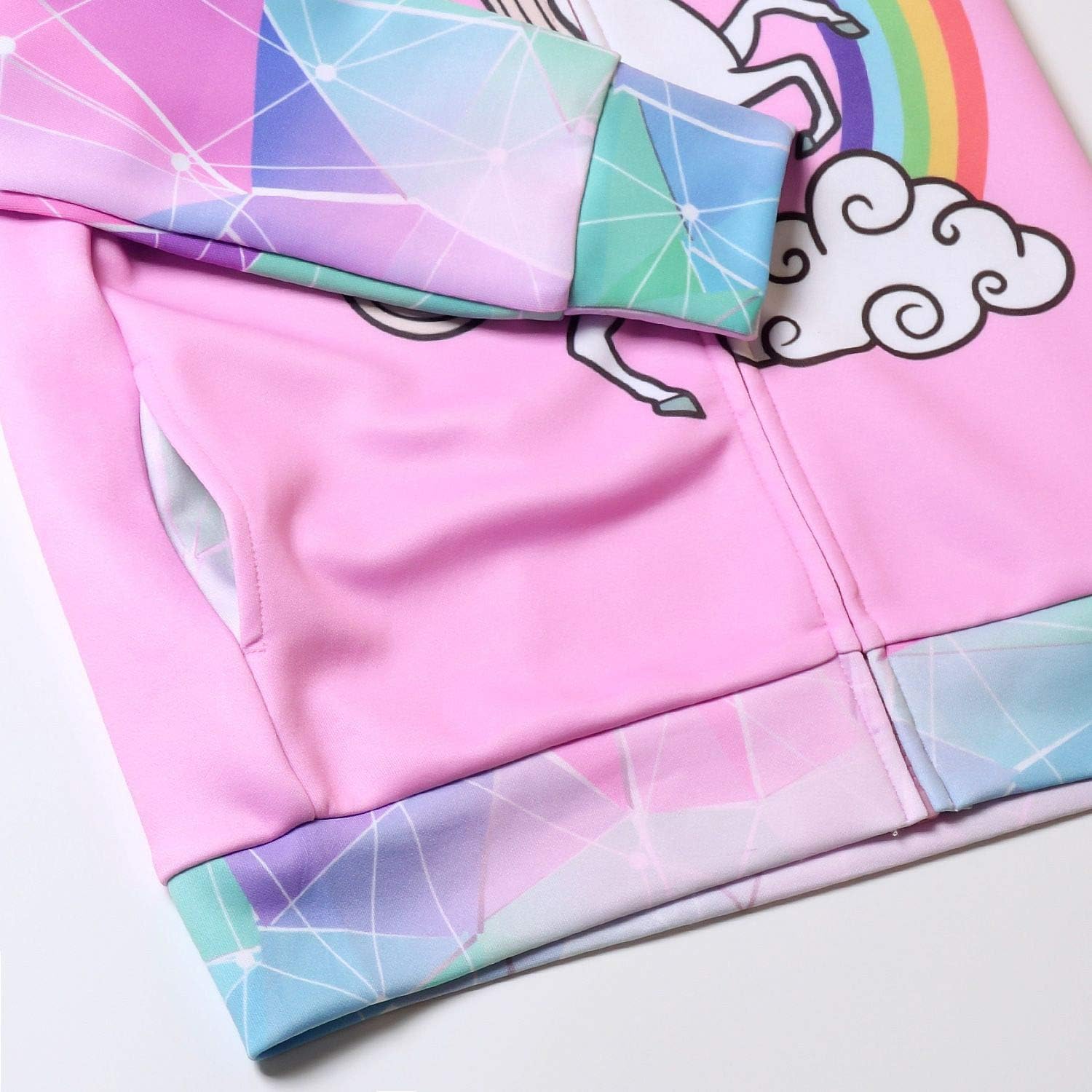 Girls Zip Up Hoodie Jacket Unicorn Sweatshirt with Pockets: Clothing