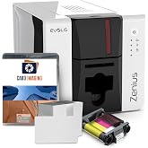 Evolis Zenius 2 Single Sided ID Card Printer &amp; Supplies Bundle Badge Printer