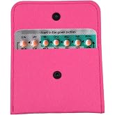 2 Pack Birth Control Pill Packet with 4" x 3" for Women Privacy Protection Contraceptive Medicine Holder Pink Sleeve Pouch Wallet