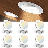 Amico 6 Pack 6 Inch 5CCT Gimbal LED Recessed Lighting, 360°&90° Adjustable Eyeball Directional Downlight, Dimmable, 2700K/3000K/3500K/4000K/5000K Selectable, CRI90+ 12W 1200LM, ETL&FCC