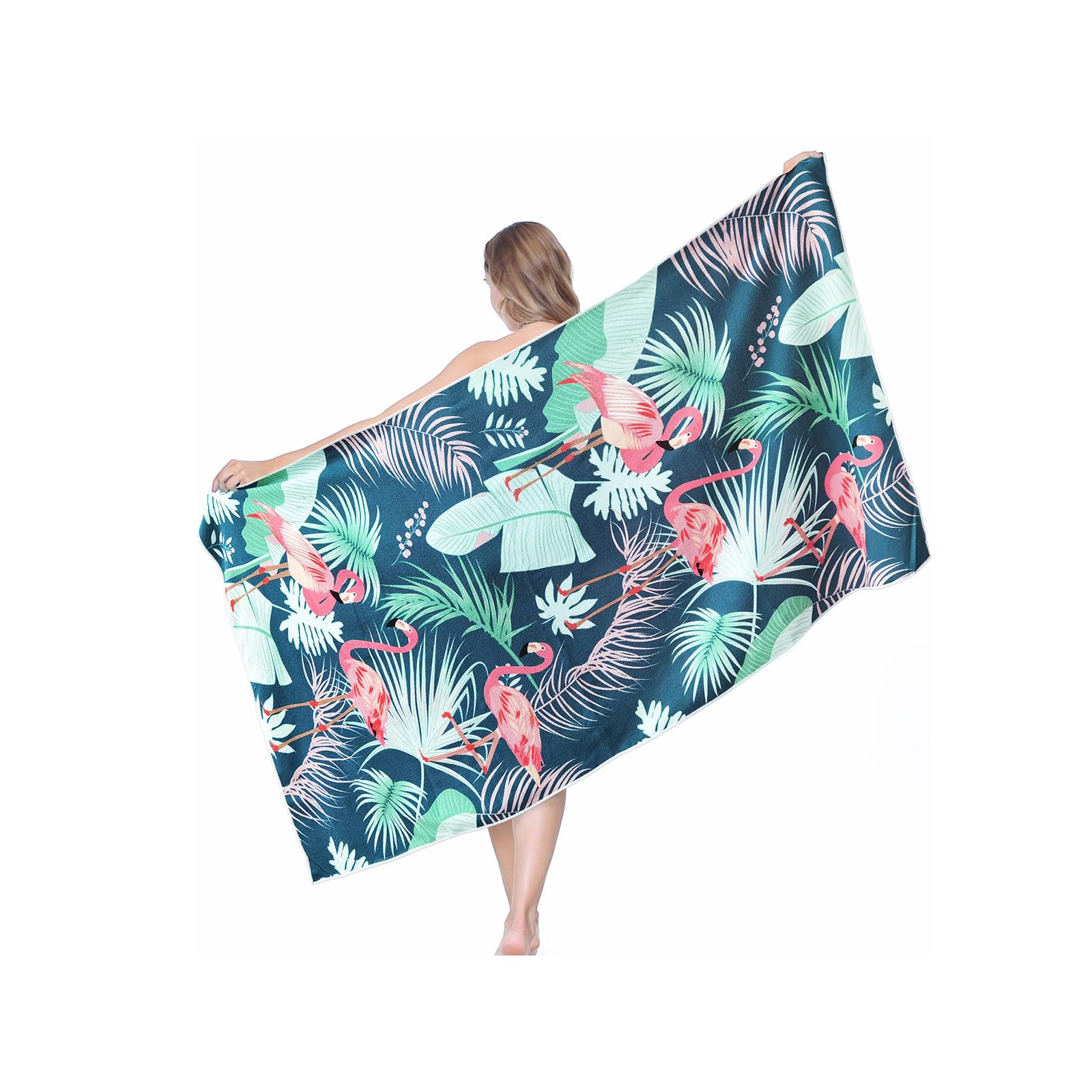 Sricam Portable Quick Drying Absorbent Beach Towel Oversized 180x80cm Big Extra Large Microfiber Sand Free Towels for Adult Quick Dry Travel Camping Beach Accessories Vacation Essential Gift