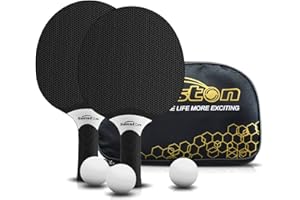Senston Table Tennis Rackets Set, Professional Table Tennis Racket with 3 Balls, Composite Rubber Ping Pong Paddle Set