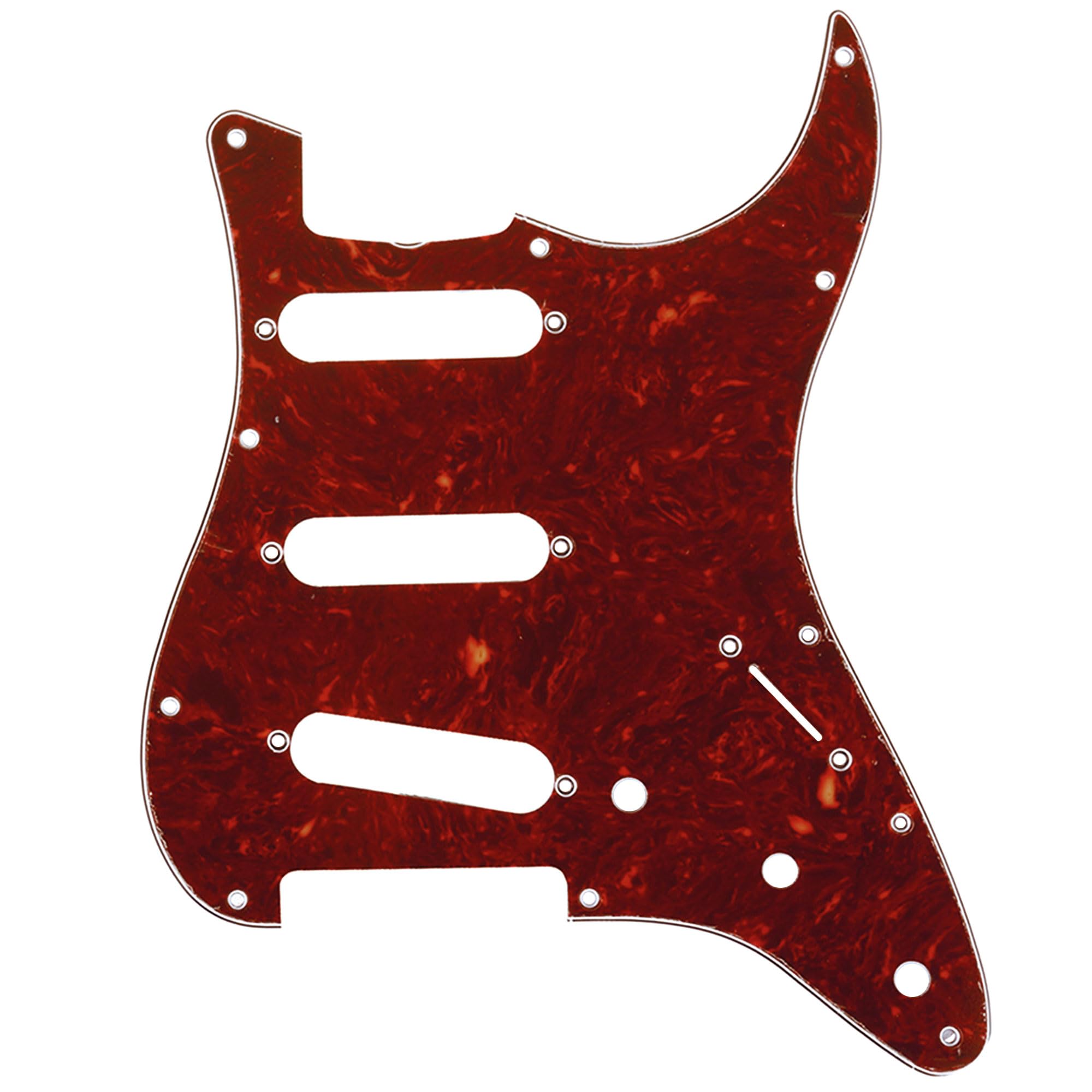 Musiclily Pro 11-Hole 62 Vintage SSS Strat Pickguard for American Stratocaster 62 Electric Guitar, 4Ply Vintage Tortoise