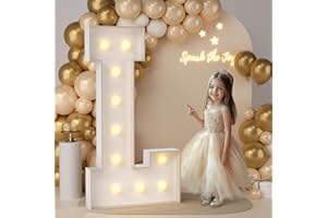 JoyMuse 4FT Marquee Light Up Letters,Large Marquee Letters 4 Feet Tall for Marry Me Proposal Decorations Big 4FT Letters with Lights for Baby Shower Party Decor, Letter L