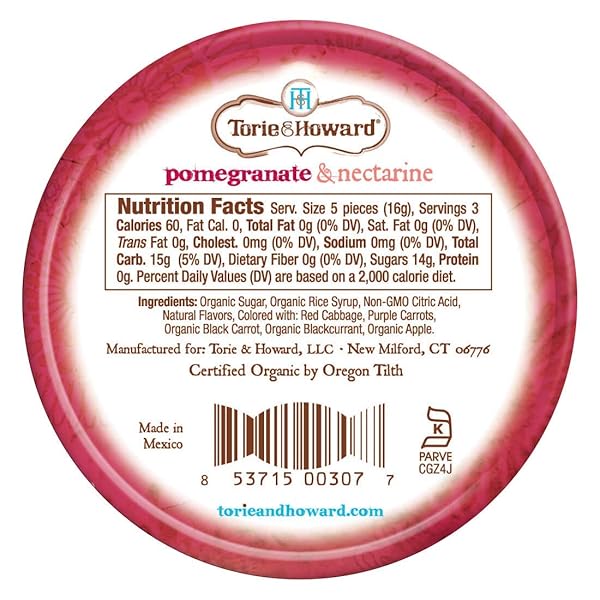 TORIE & HOWARD CANDY TIN PMGRNT & NECTRN 2OZ