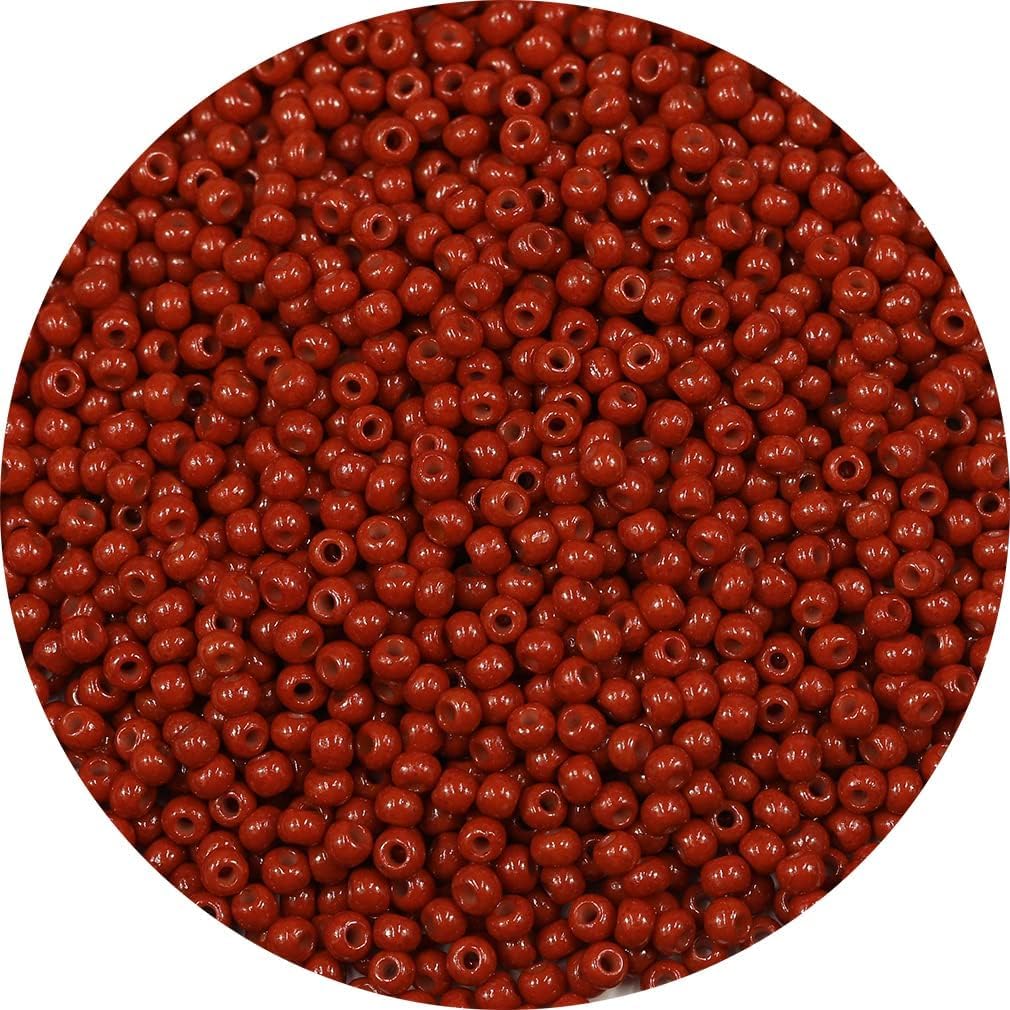 Bala&Fillic Size 3mm Coffe Color Seed Beads 4000pcs/100 Grams, 8/0 Round Glass Craft Beads for Making Jewelry Earring Bracelets Necklace