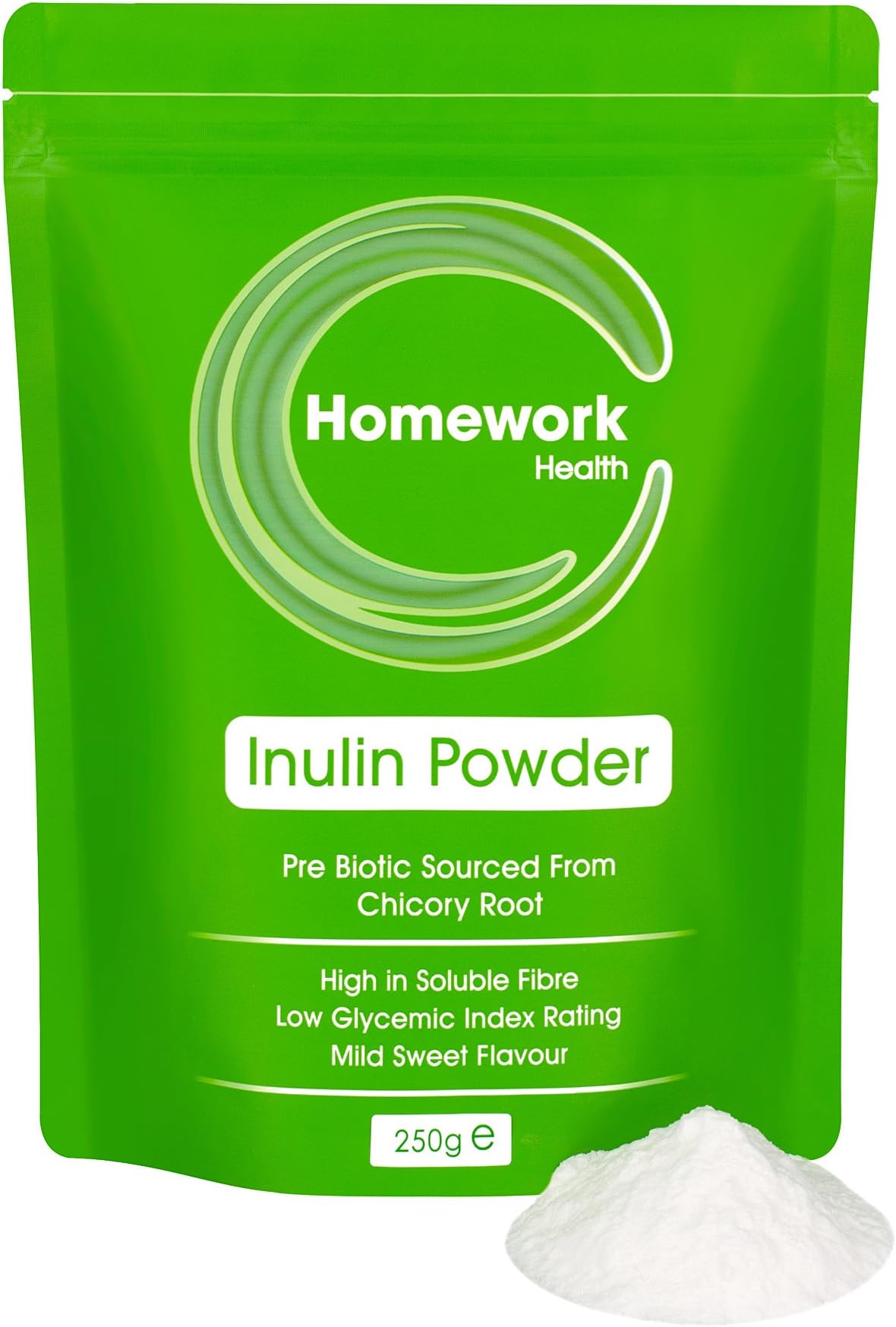 Clearwave Health High Grade Inulin Powder 250g - Soluble Dietary Fibre Supplement - Fructooligosaccharides (FOS) Prebiotic Fibre Sourced From Chicory Root – Digestive Aid - Comes In Re-Sealable Stand Up Pouch