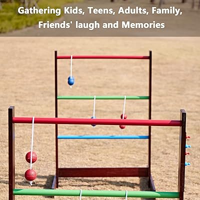 Buy Speedarmis Retro Ladder Toss Game Set 35in Rubber Wooden Ladder Ball Golf Lawn Game With 6 Bolo Balls Carrying Case Outdoor Yard Game For Kids Adults Family Online In