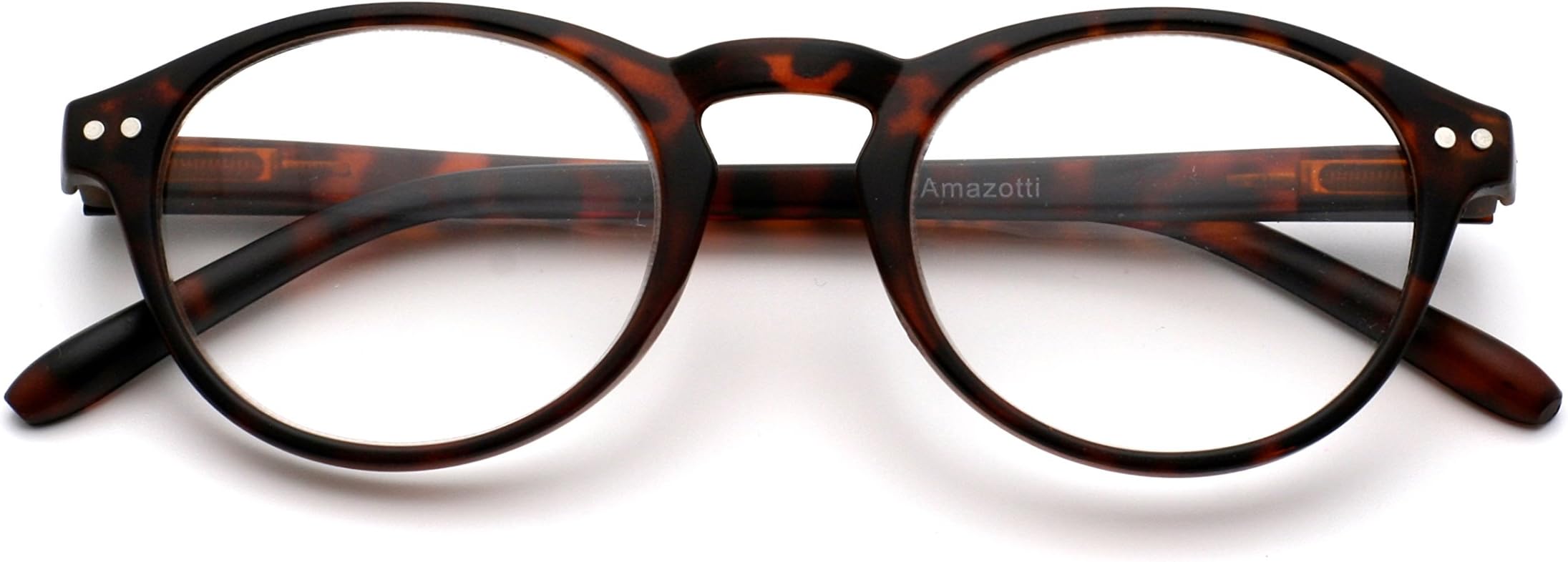 Retro Style Reading Glasses with Flex Hinges, Original Classic Design Frame with Matte Semi Transparent Finishing, AZ1011 (+2.50, Brown Tortoise)