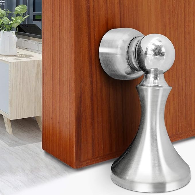 Door Stops, Door Stop Brushed Nickel 2 Pack Door