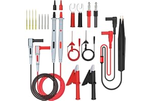 Col-Pary Multimeter Test Leads Set,21PCS Digital Electrical Test Probes Set with Alligator Clips,SMD IC Test Hook Clip,Test Tweezer,Spade Plug,Replaceable Precision Sharp Probes for Multimeter Testing