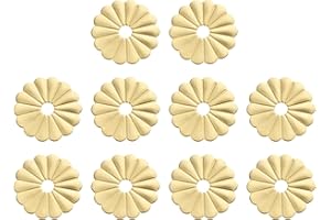 uxcell 10pcs Cabinet Knob Backplate, 1.22 Inch Lotus Leaf Shape Radial Brass Backplate Washers Classical Furniture Decoration