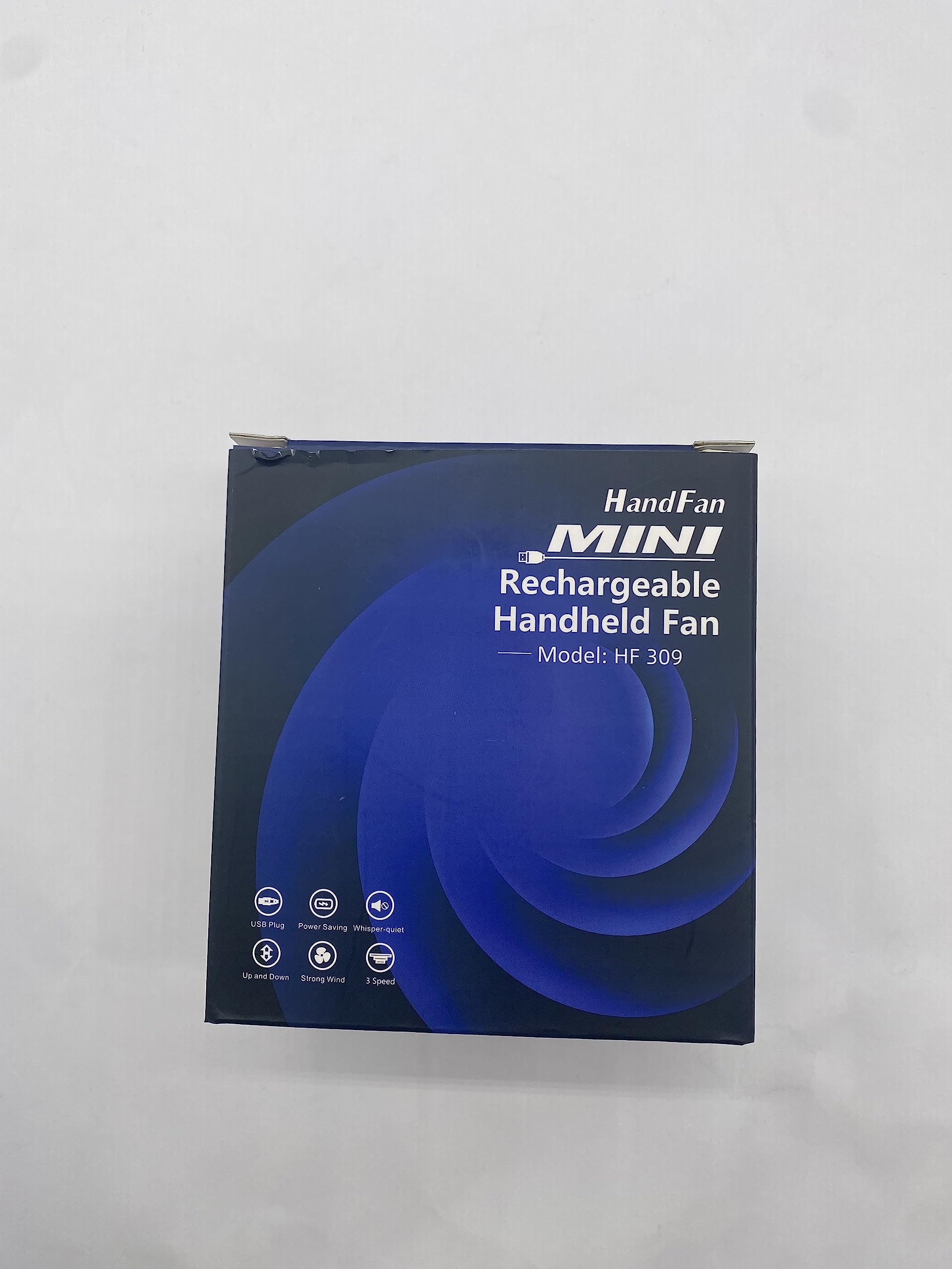 HandFan Portable Handheld Fan, Mini Personal Fan, Battery Operated Cooling Rechargeable, 180° Foldable Small Hand Fan, USB Powered, for Home, Office, Outdoor, Hiking, Travel, Stroller(Black&Blue)
