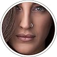 Silver Nose Ring For Women - Small Thin 8mm 24 Gauge Beaded Nose Piercing - 925 Sterling Silver Nose Hoops - Handmade Nose Rings Jewelry - Gift Ready
