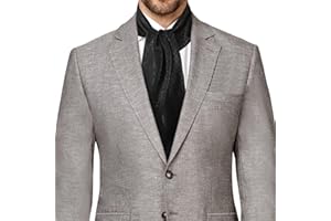 GERINLY Men Silk Feel Dress Scarf Square 35 Inch, Formal Suit Scarves Elegant Ascot, Gentleman Neck Wrap