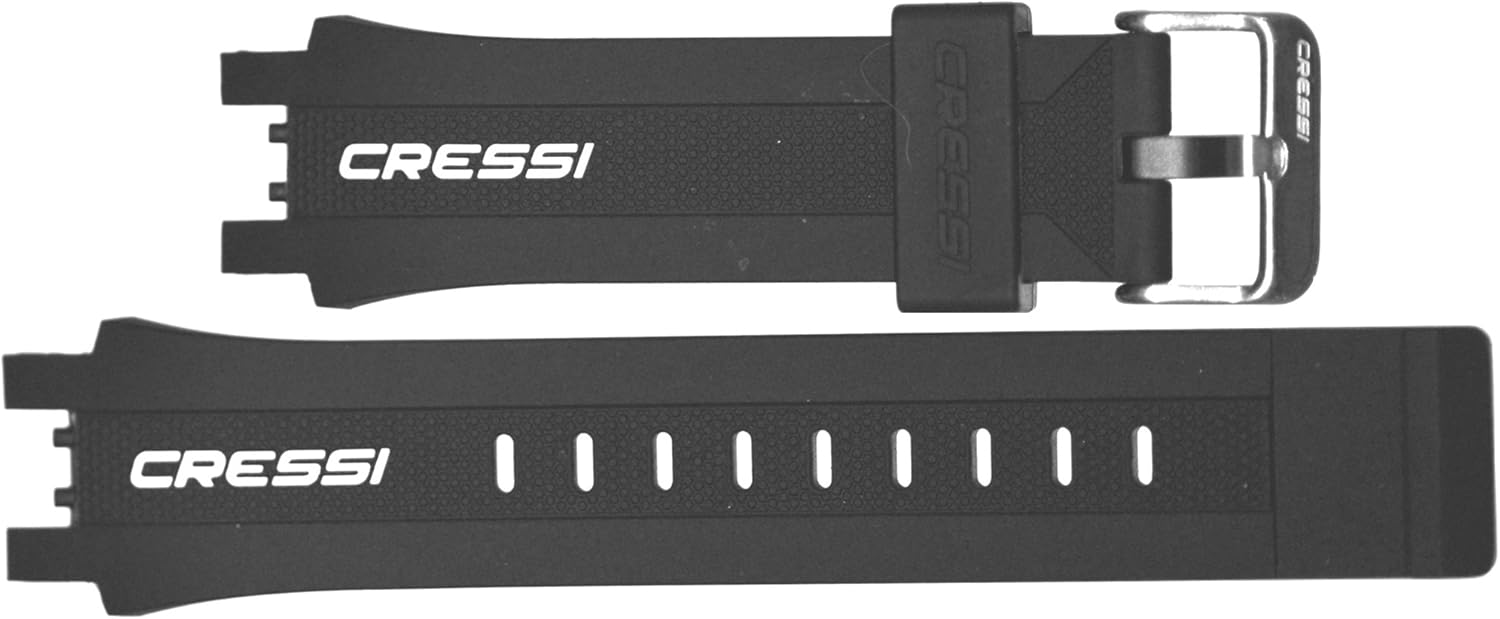 Cressi KZ764800 Dual Time - Correa para reloj de goma suave, color negro