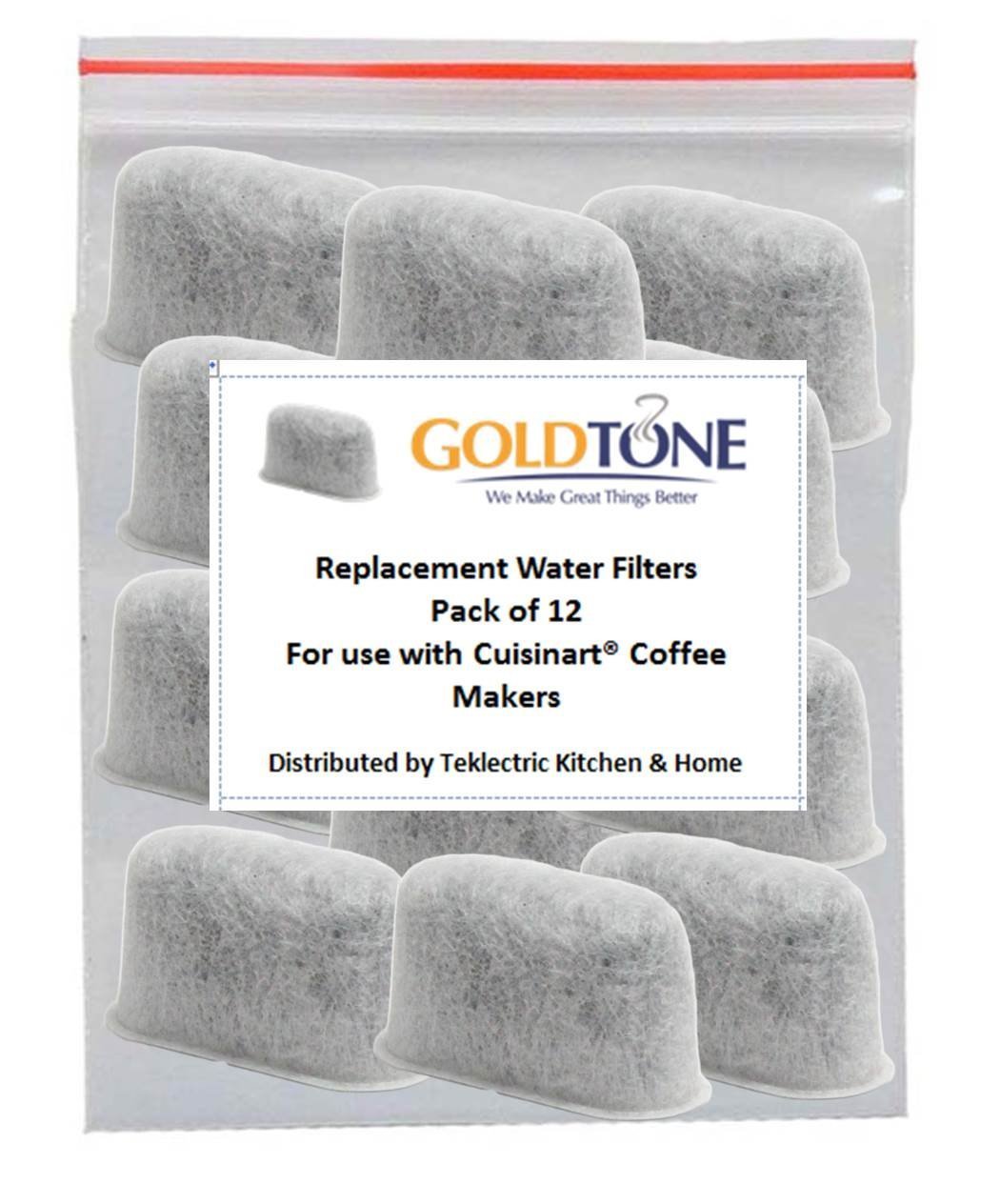 Amazon.com: GoldTone Brand 8-12 Cup Coffee Filter & Set of 12 Charcoal  Water Filters fits Cuisinart Coffee Maker and Brewers. Replaces your  Cuisinart #4 ...
