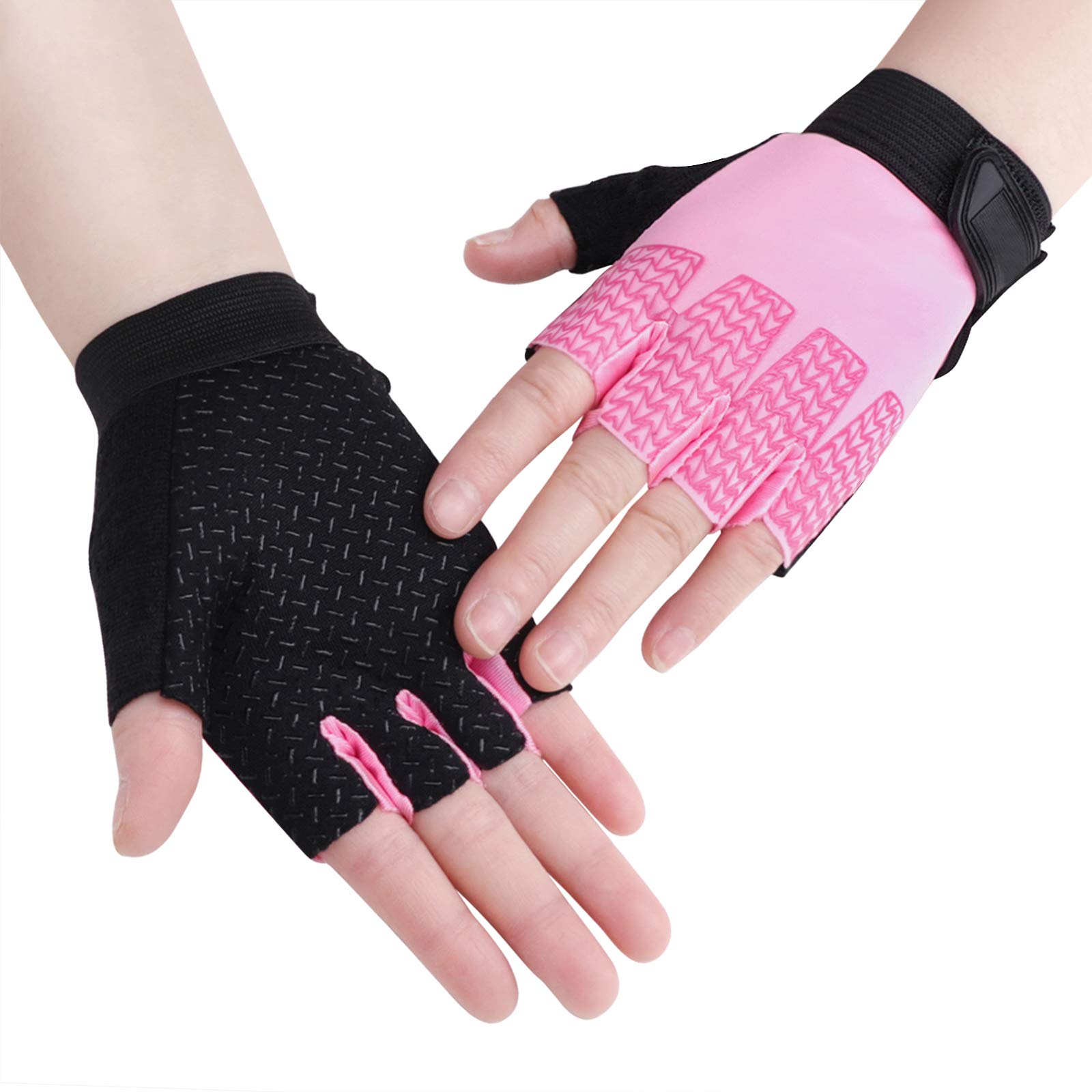 Kids Junior Cycling Gloves Non-Slip Breathable Half Finger Skateboard Bike Riding Gloves Mitten Shockproof Sports Training UV Protection Fingerless Fishing Climbing Gloves for Boys Girls Age 5-12