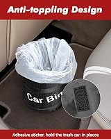 Zacro Car Bin with 5 Garbage Bags Foldable Water Resistant Auto Trash Bag view 4