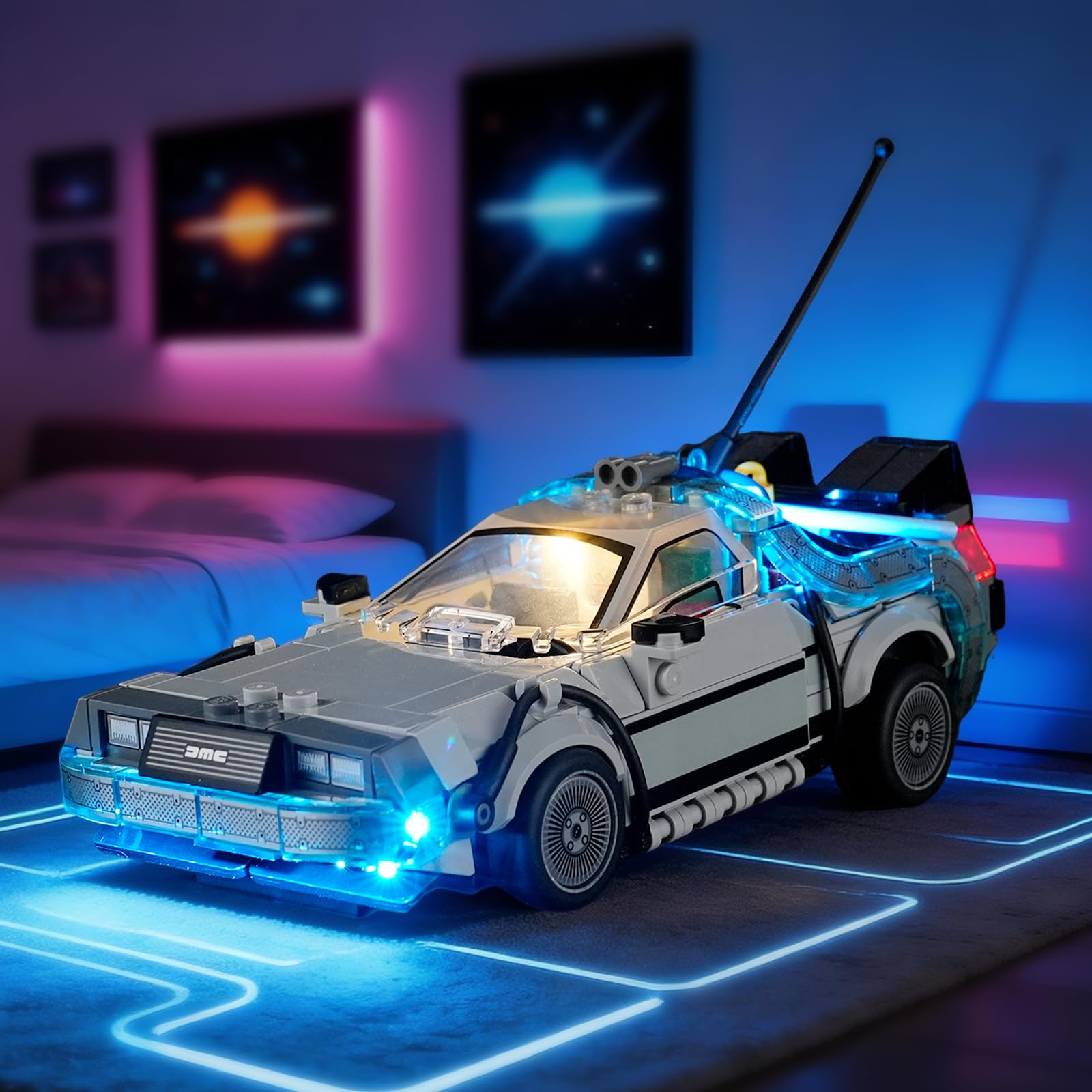 YEABRICKS LED Light for Lego-77256 Speed Champions Time Machine from Back to the Future Building Blocks Model (Building Set NOT Included)
